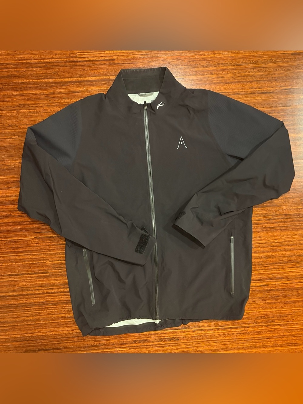 KJUS Men's Pro 3L 2.0 Technical Performance Golf Rain Jacket Black size 2XL
